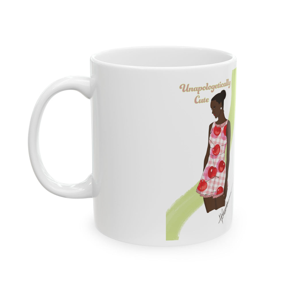 Unapologetically Cute Ceramic Mug — Fashion Illustration Coffee Cup (11oz/15oz)