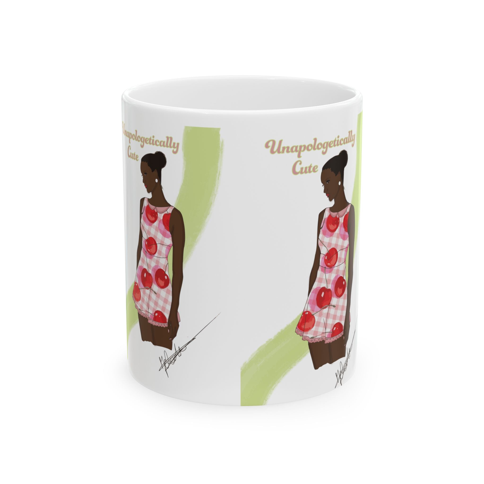 Unapologetically Cute Ceramic Mug — Fashion Illustration Coffee Cup (11oz/15oz)