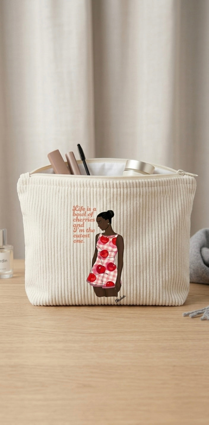 Trousse Velours Crème – "Life is a bowl of cherries"